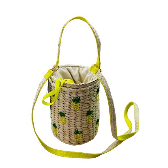 New Rachel Ashwell Pineapple Handbag Rattan Jute Crossbody North South Purse - Picture 14 of 16
